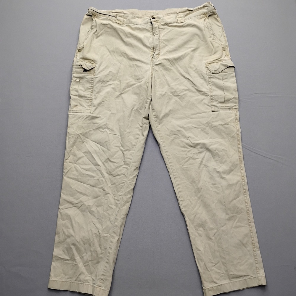 LL Bean Mens Classic Fit Cargo Pants Khaki Tan Cotton 42x34 301315